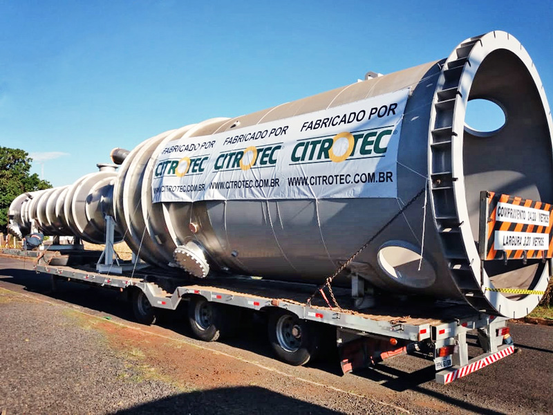 Citrotec - Evaporadores para planta de etanol de milho são entregues no Mato Grosso.